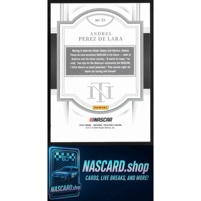 2024 Panini National Treasures #31 Andres Perez De Lara Holo Gold #/10 rc