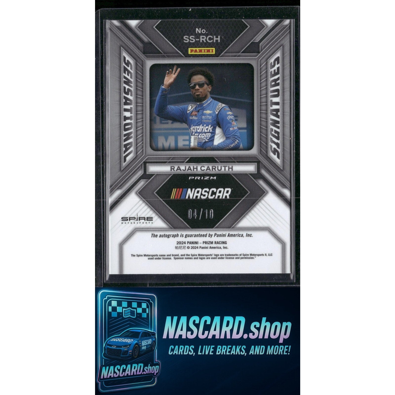 2024 Panini Prizm #SS-RCH Rajah Caruth Sensational Signatures Gold #/10 - NASCARD.shop