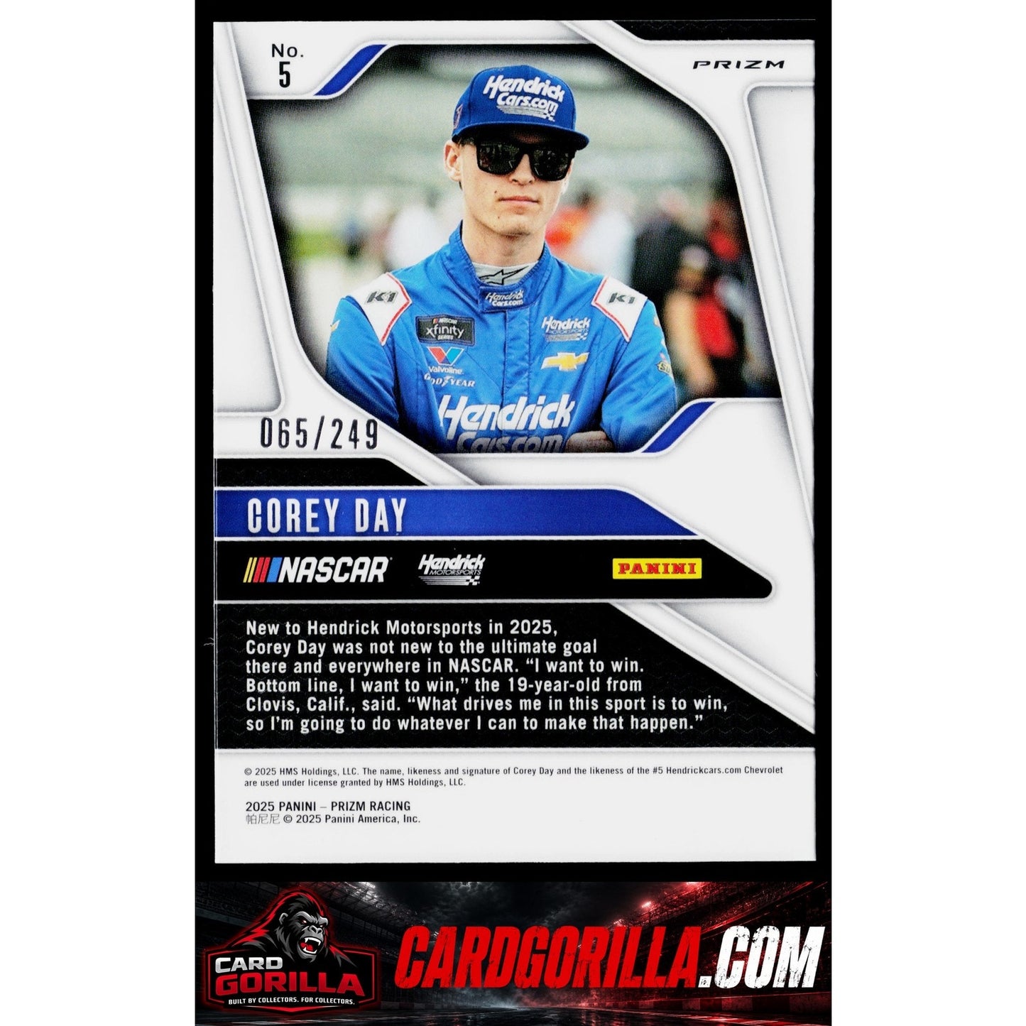 2025 Panini Prizm #5 Corey Day Red #/249 RC