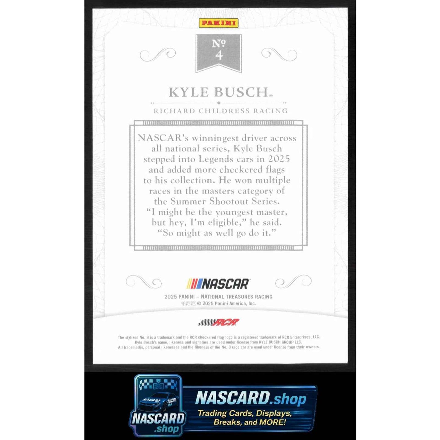 2025 Panini National Treasures #4 Kyle Busch 2016 Throwback #/35