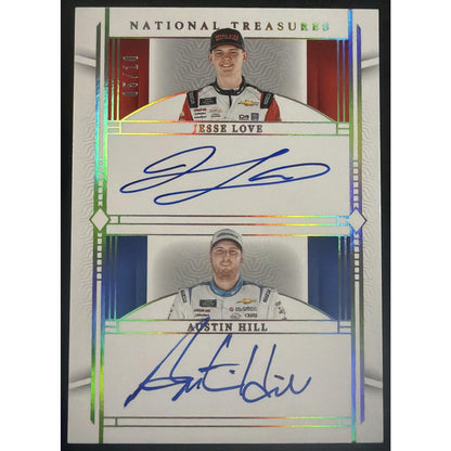 2024 Panini National Treasures Austin Hill Jesse Love #8 Dual Auto Holo Gold /10