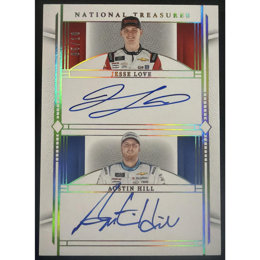 2024 Panini National Treasures Austin Hill Jesse Love #8 Dual Auto Holo Gold /10