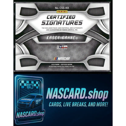 2018 Panini Certified Kasey Kahne Certified Signature Swatches Blue #05/20