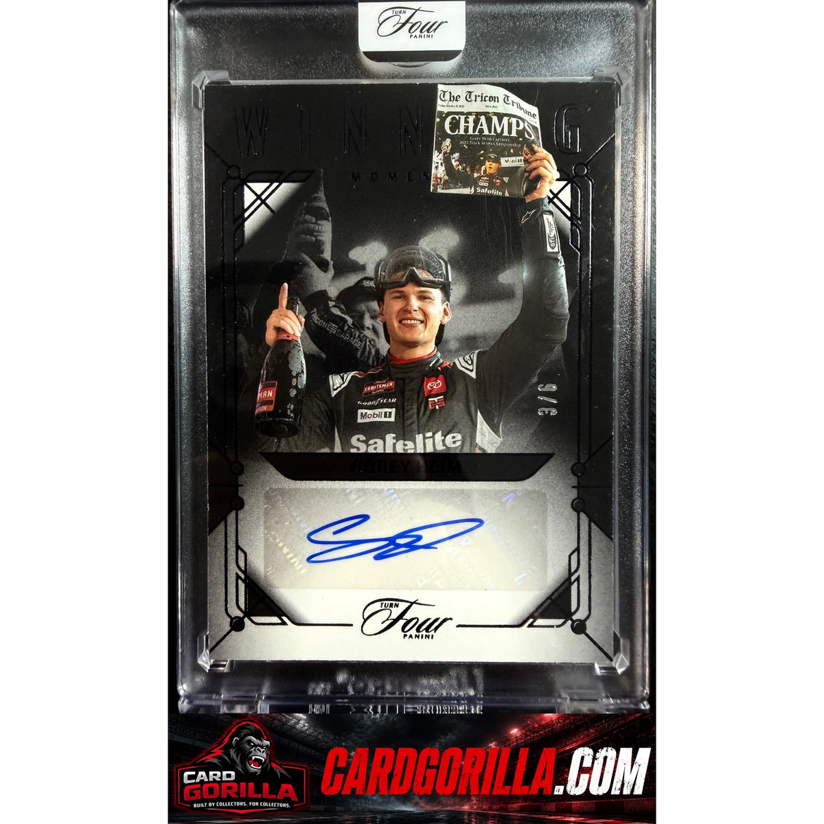 2026 Panini Turn Four #WM-CHM Corey Heim Winning Moments FOTL Black #/6