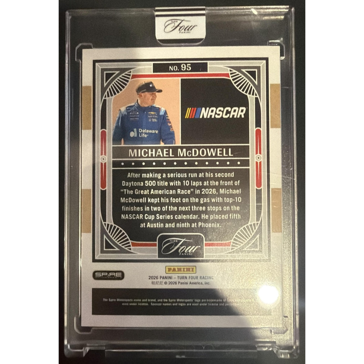 2026 Panini Turn Four Racing Michael McDowell #95 Gold 1/10