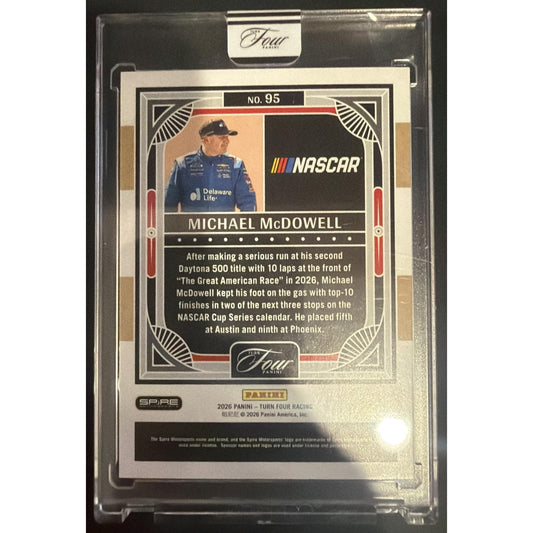 2026 Panini Turn Four Racing Michael McDowell #95 Gold 1/10
