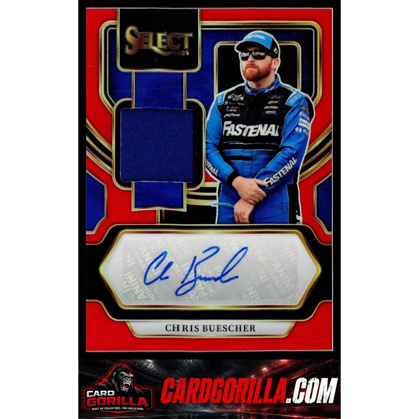 2024 Panini Select Chris Buescher Autographed Memorabilia Red Prizms #/49