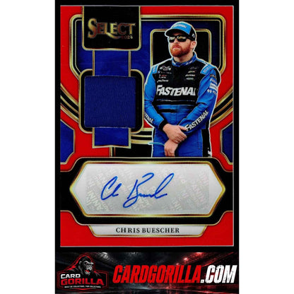 2024 Panini Select Chris Buescher Autographed Memorabilia Red Prizms #/49