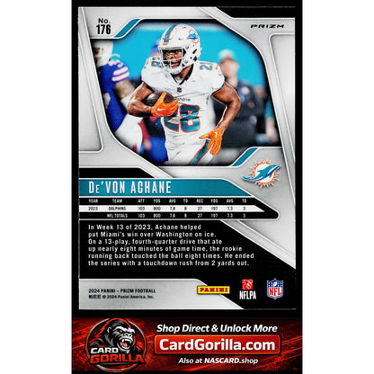 2024 Panini Prizm #176 De'Von Achane Pink