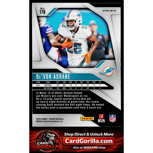 2024 Panini Prizm #176 De'Von Achane Pink