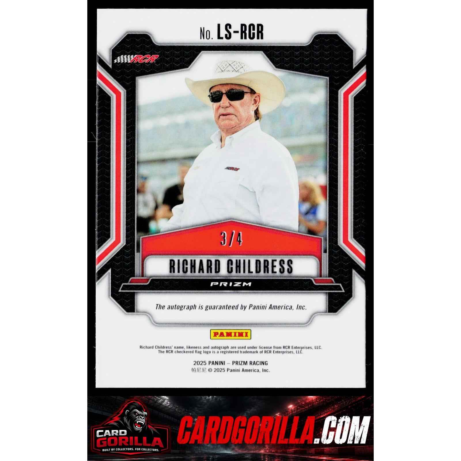 2025 Panini Prizm Richard Childress Legendary Signatures Blue Shimmer FOTL #3/4