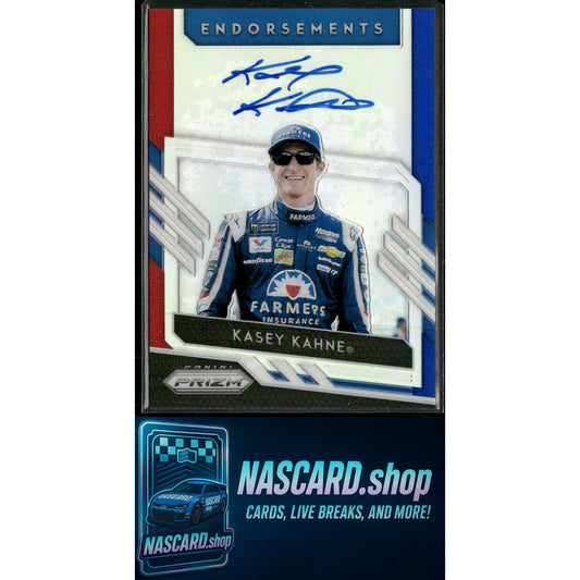2019 Panini Prizm #E-KK Kasey Kahne Endorsements Red White and Blue Prizm