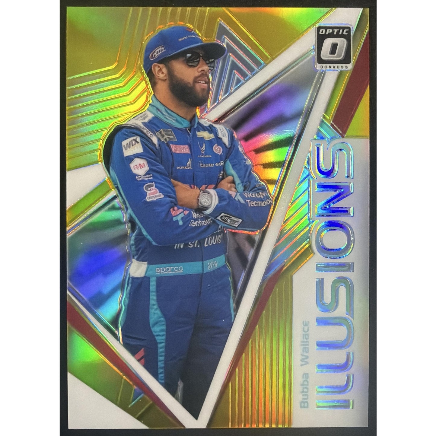 2020 Panini Donruss Bubba Wallace #IL8 Optic Illusions Gold /10