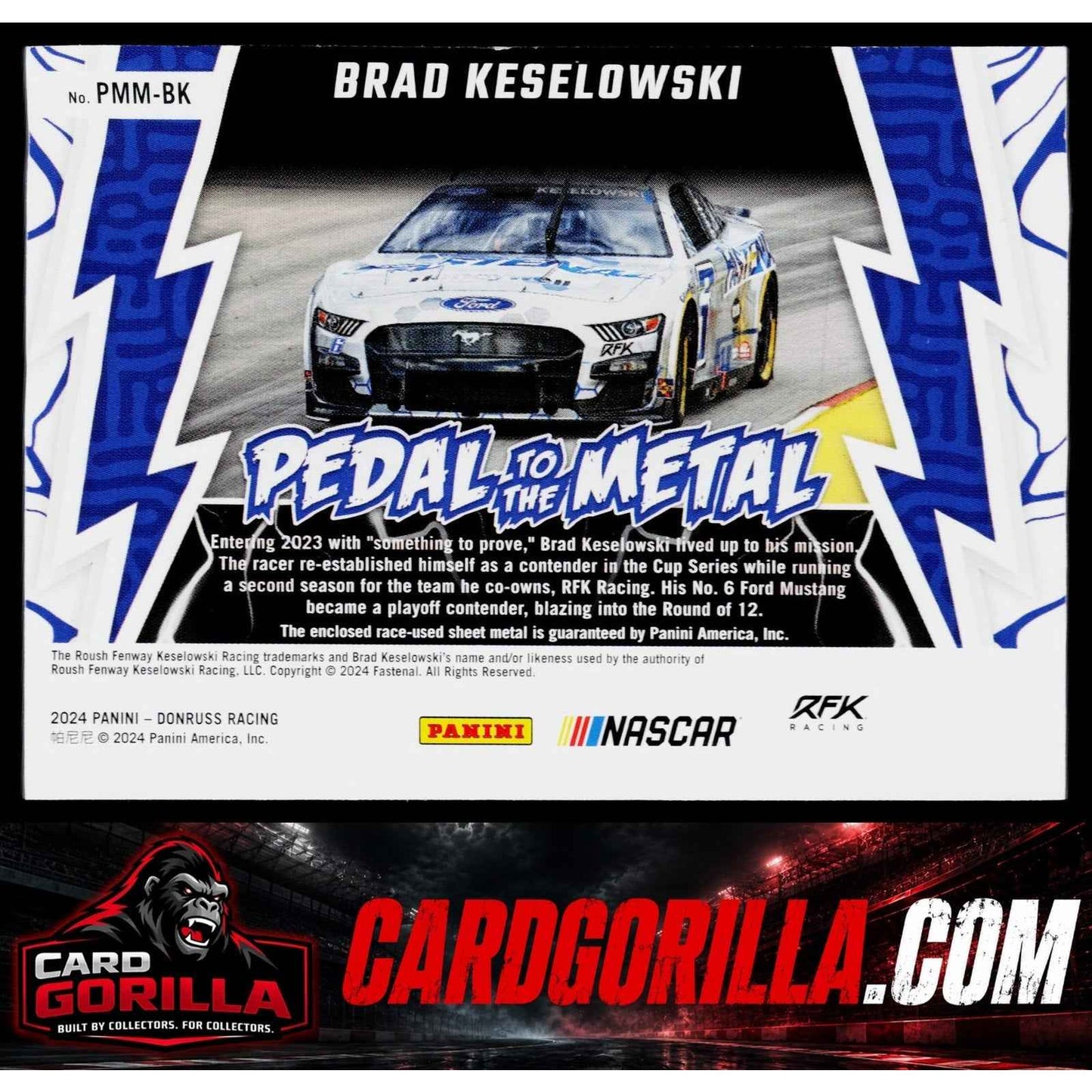 2024 Donruss #PMM-BK Brad Keselowski Pedal to the Metal Materials
