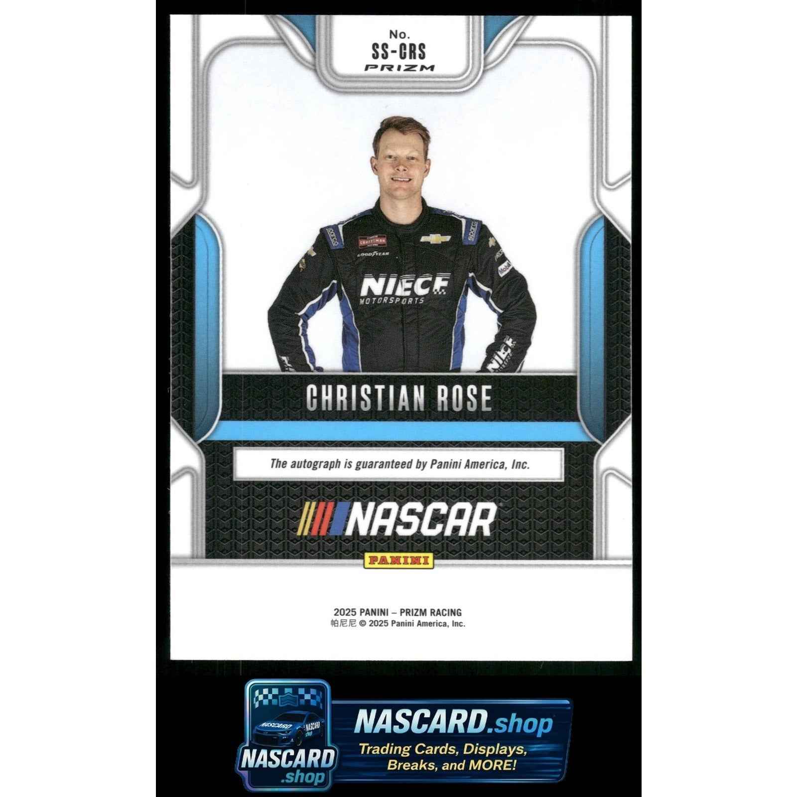 2025 Panini Prizm #SS-CRS Christian Rose Sensational Signatures