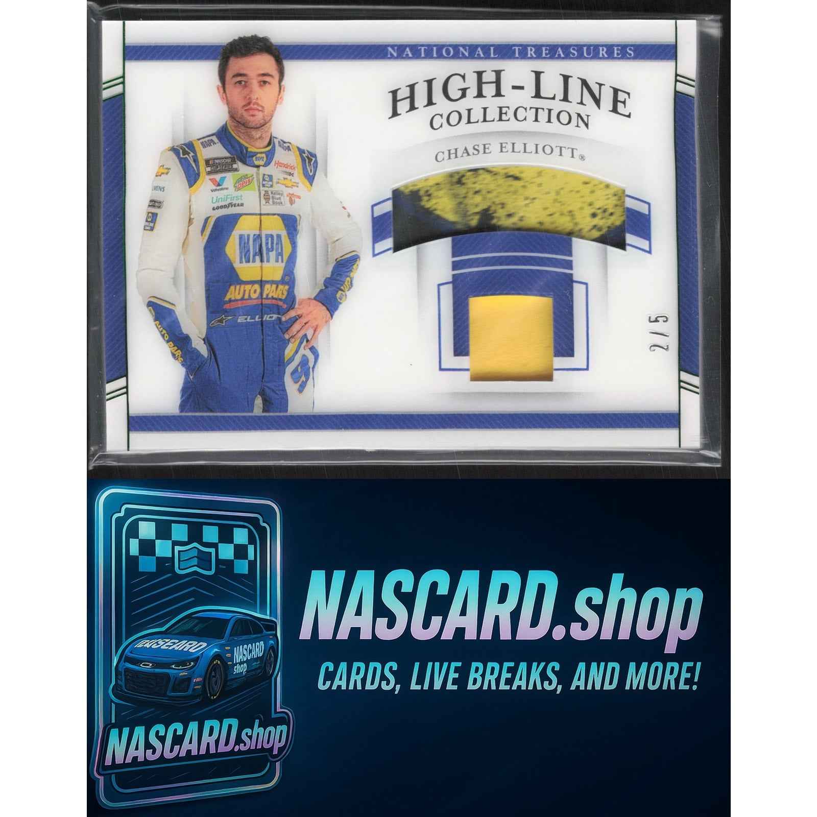 2020 Panini National Treasures Chase Elliott High-Line Collection Green #/5