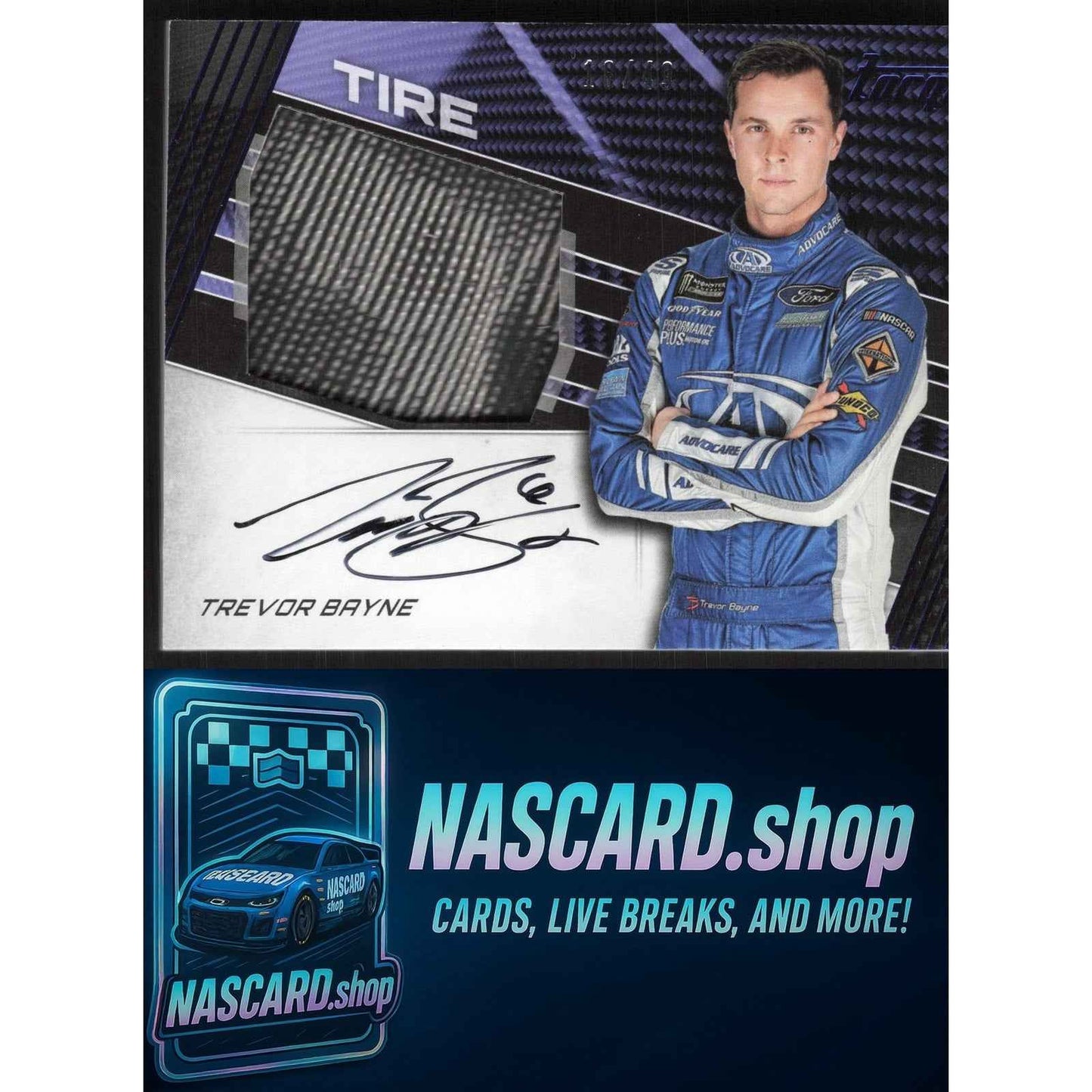 2017 Panini Torque #JTS-TB Trevor Bayne Jumbo Tire Signatures Blue #/49