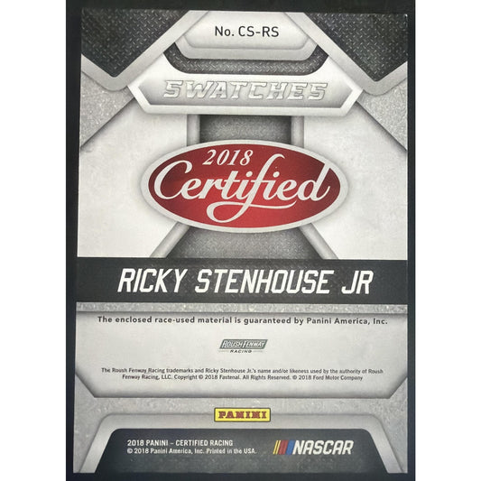 2018 Panini Certified Ricky Stenhouse Jr. #CS-RS Cup Swatches Black 1/1 MEM