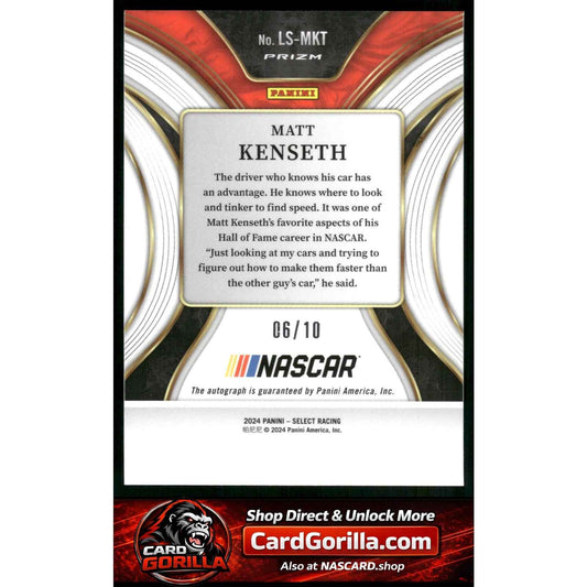 2024 Panini Select #LS-MKT Matt Kenseth Legendary Signatures Gold Prizms #/10