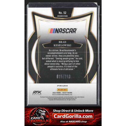 2025 Panini Select #52 Brad Keselowski Red and Blue Prizms #/249