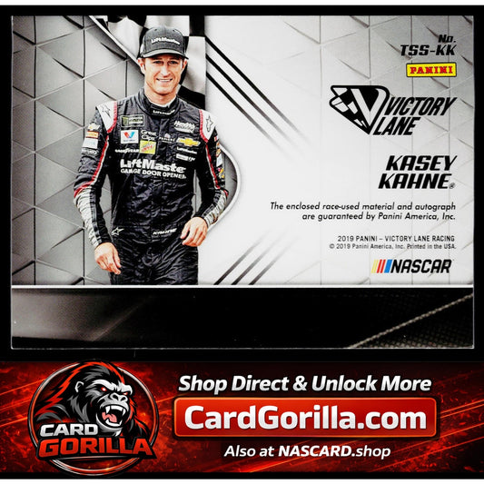 2019 Panini Victory Lane #TSS-KK Kasey Kahne Triple Swatch Signatures