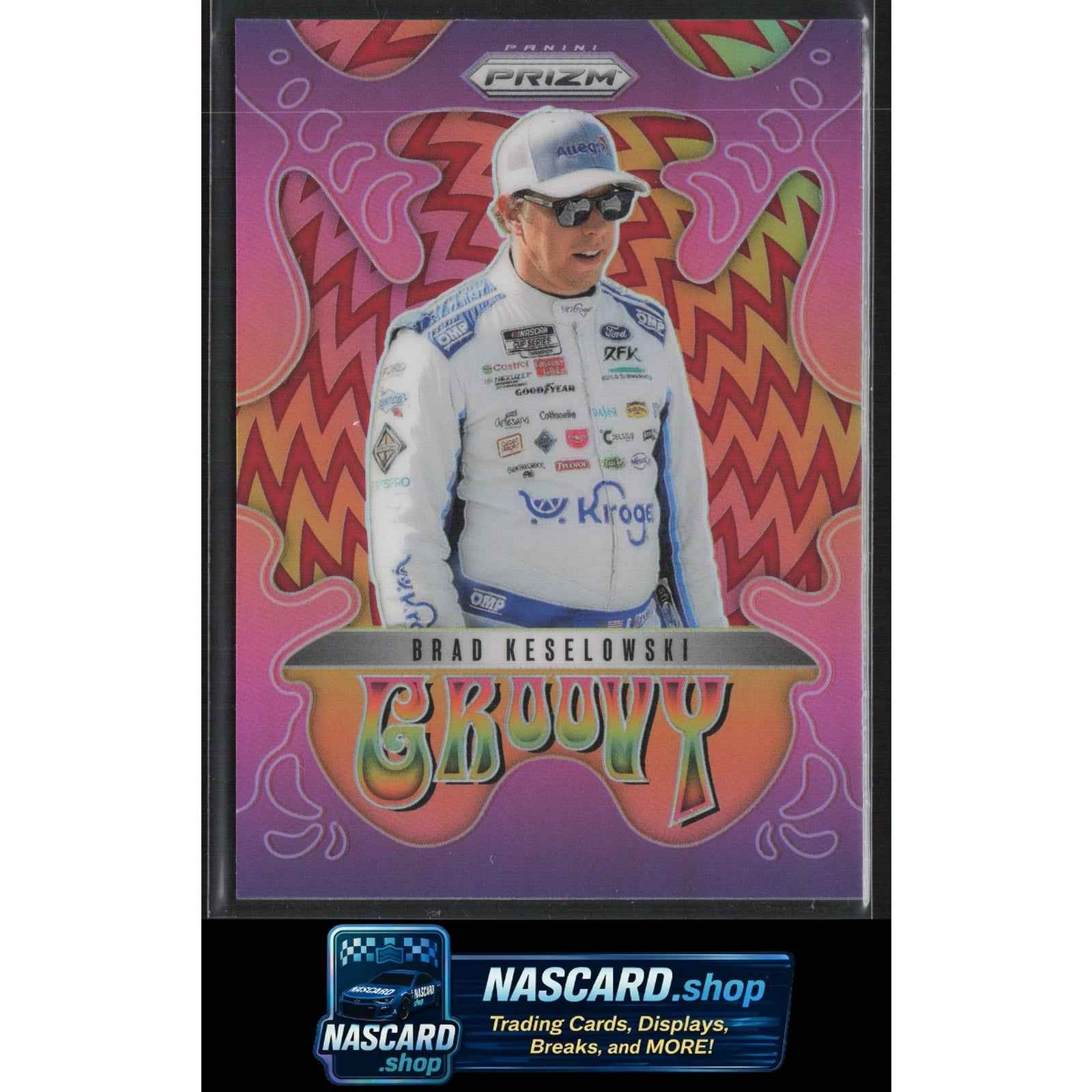 2025 Panini Prizm #20 Brad Keselowski Groovy Red #/99