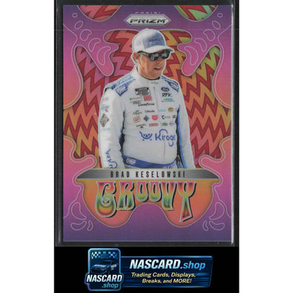 2025 Panini Prizm #20 Brad Keselowski Groovy Red #/99
