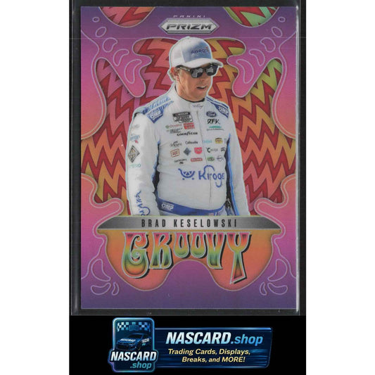 2025 Panini Prizm #20 Brad Keselowski Groovy Red #/99