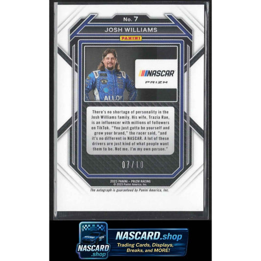 2023 Panini Prizm #7 Josh Williams Gold Prizm Signatures #/10