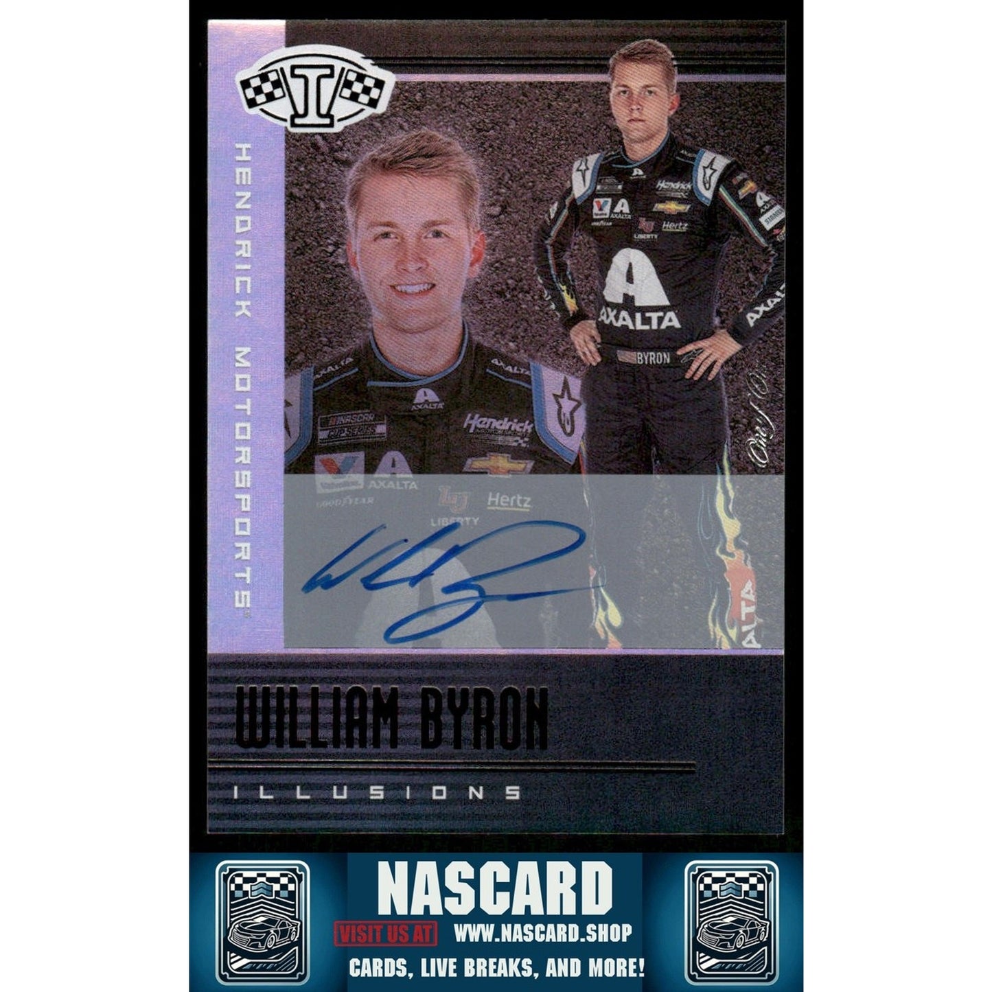 2020 Panini Chronicles #16 William Byron Illusions Autographs Black 1/1 - NASCARD.shop