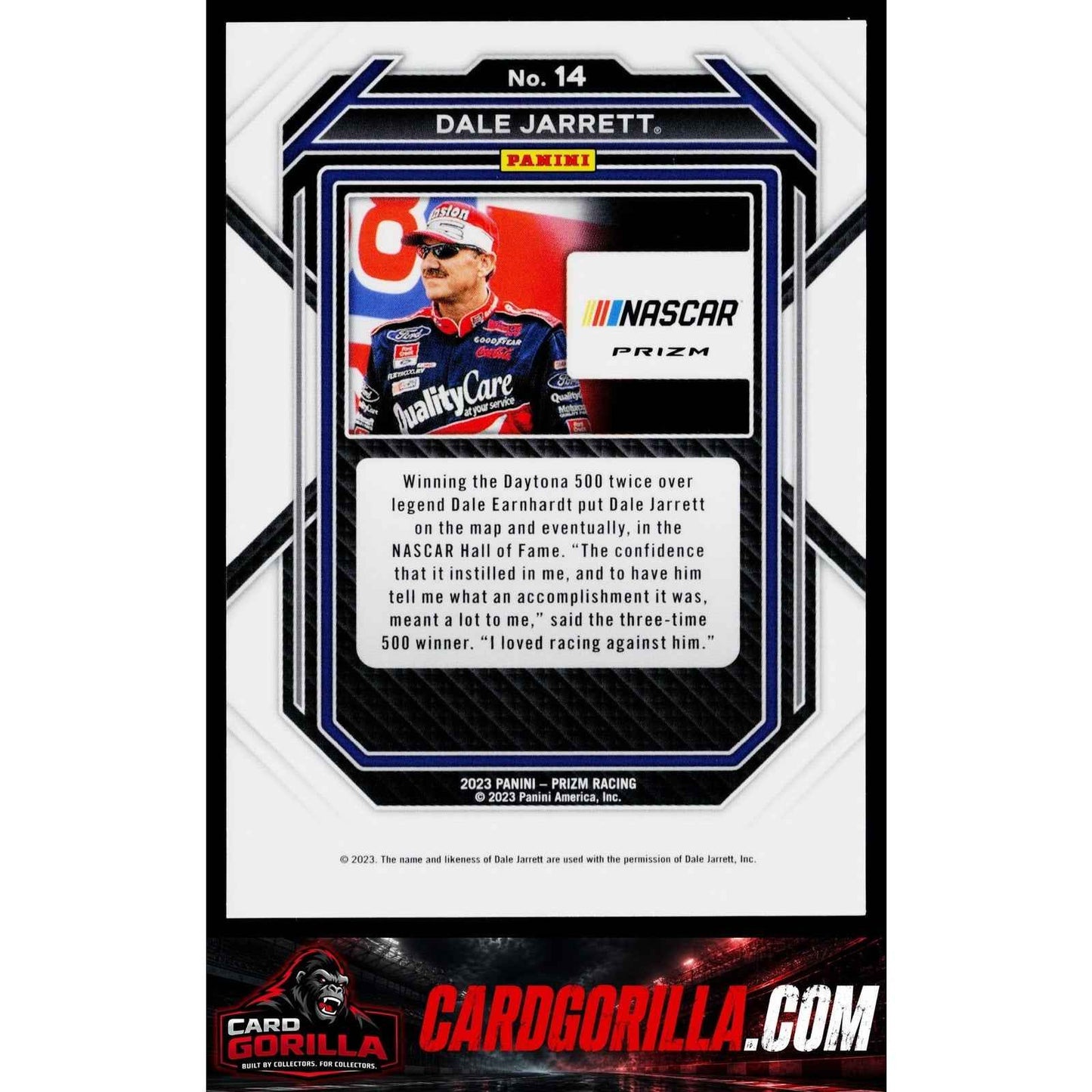 2023 Panini Prizm #14 Dale Jarrett White Sparkle Prizm