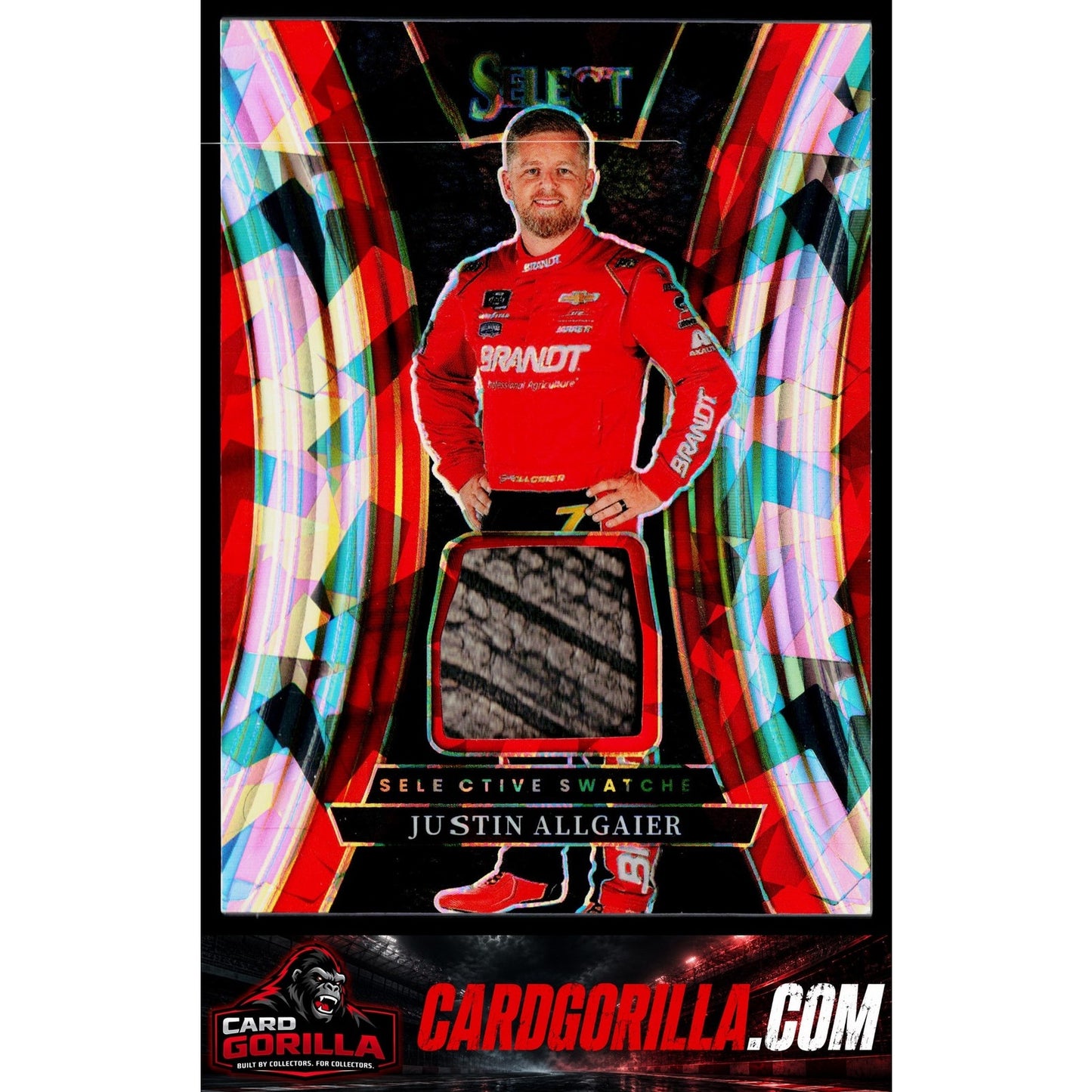 2025 Panini Select #SS-JAL Justin Allgaier Selective Swatches Ice Prizms