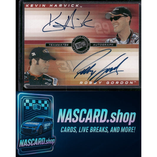 2003 Press Pass Eclipse Kevin Harvick Robby Gordon Teammates Autographs /25 - NASCARD.shop