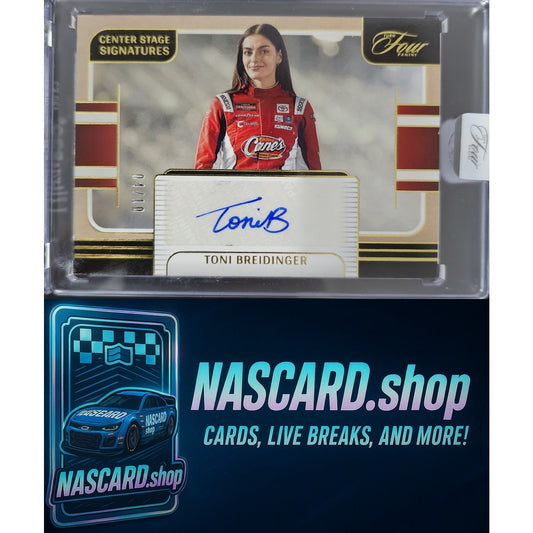 2025 Panini Turn Four #CSS-TBR Toni Breidinger Center Stage Signatures Gold #/10