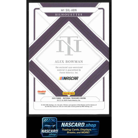 2025 Panini National Treasures #SIL-ABN Alex Bowman Silhouettes Holo Gold #/10