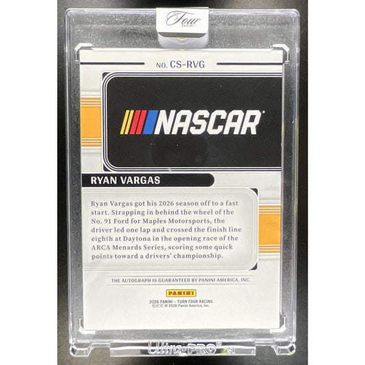 2026 Panini Turn Four Racing Ryan Vargas Center Stage Signatures Purple /25