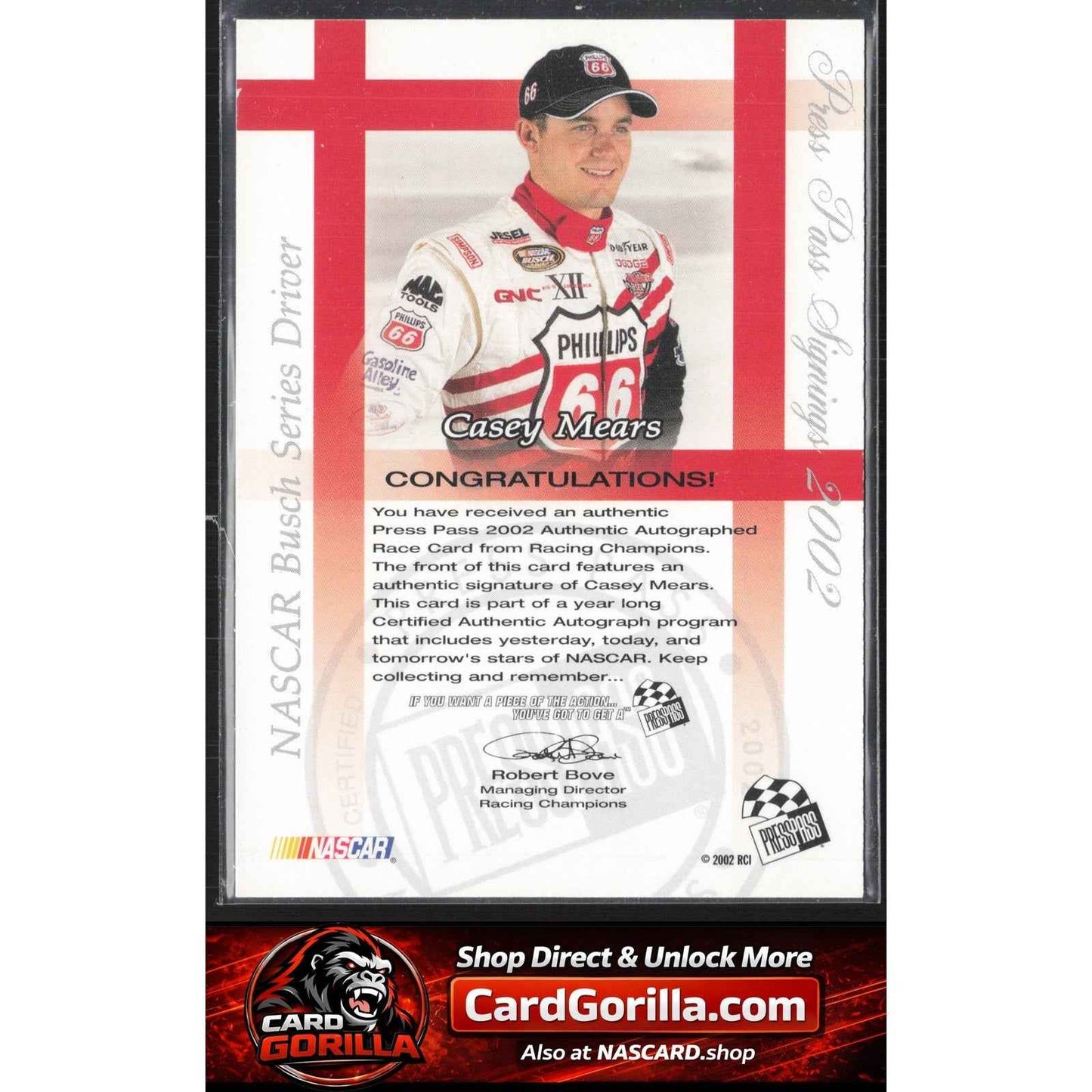 2002 Press Pass #NNO Casey Mears Signings