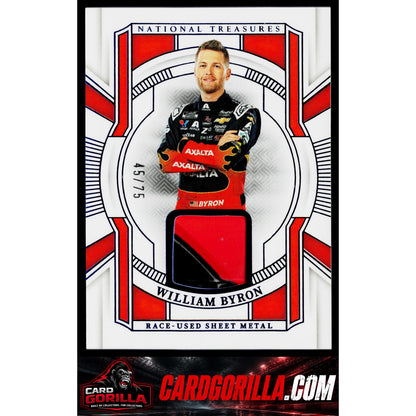 2025 Panini National Treasures William Byron Race Used Sheet Metal Blue #/75