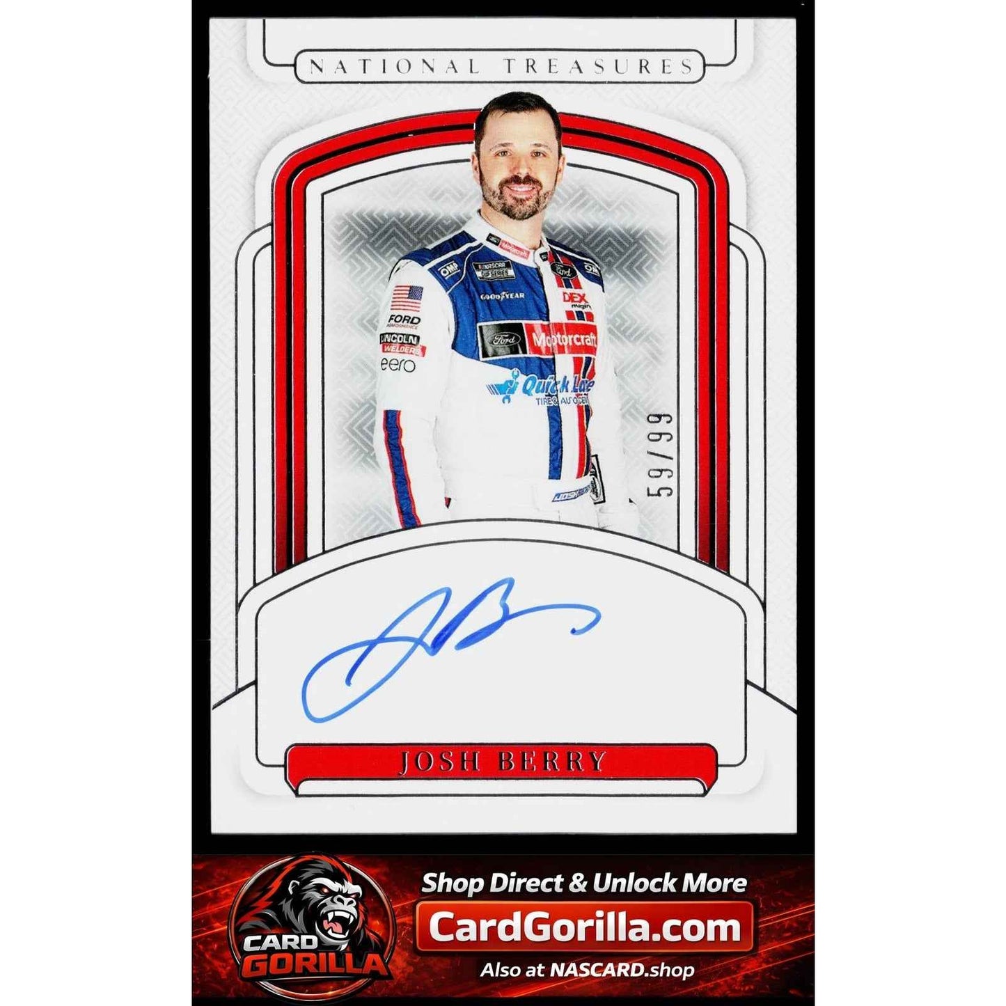 2025 Panini National Treasures #S-JBY Josh Berry Signatures #/99
