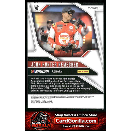 2025 Panini Prizm #25 John Hunter Nemechek White Sparkle