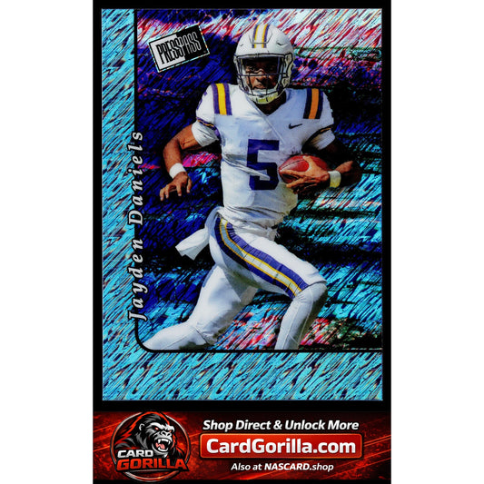 2024 Leaf Collective 2000 Press Pass Base Shimmer Light Blue Jayden Daniels