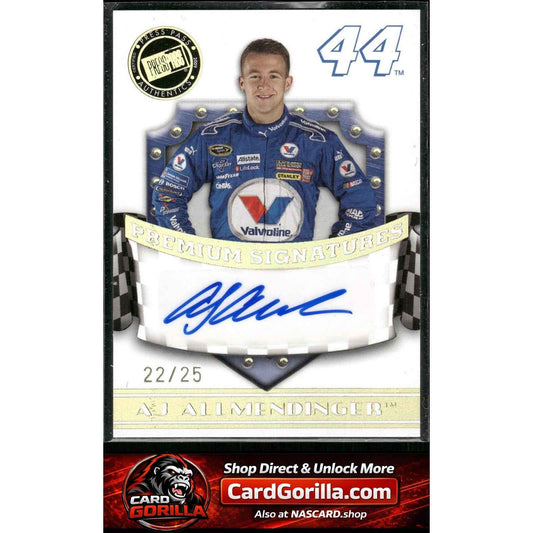 2009 Press Pass Premium #NNO A.J. Allmendinger Premium Signatures Gold #/25