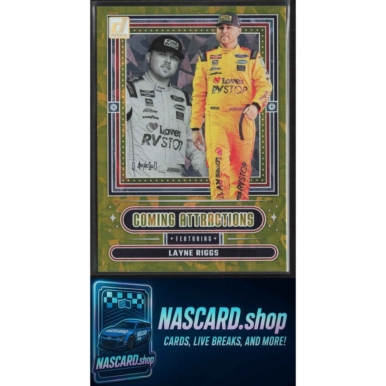 2025 Donruss #3 Layne Riggs Coming Attractions Gold Ice #/10