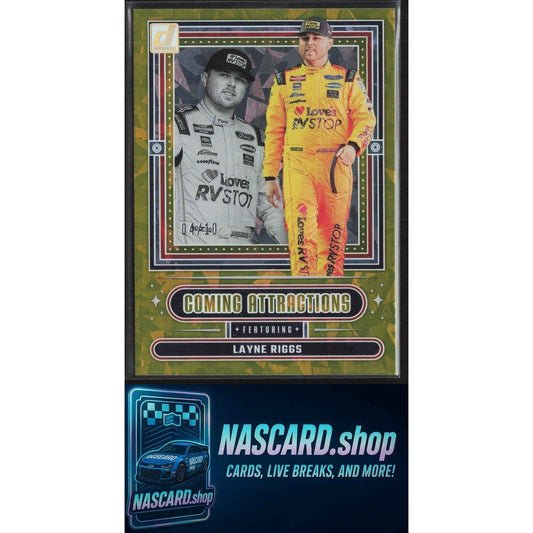 2025 Donruss #3 Layne Riggs Coming Attractions Gold Ice #/10