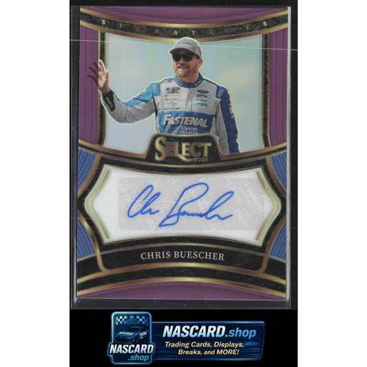 2025 Panini Select #S-CBR Chris Buescher Signatures Purple Prizms #/49