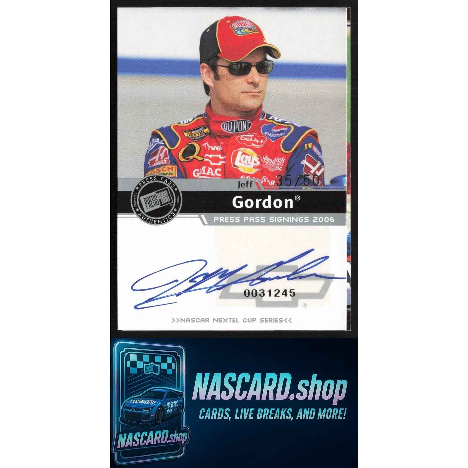 2006 Press Pass Jeff Gordon Signings Silver #/50