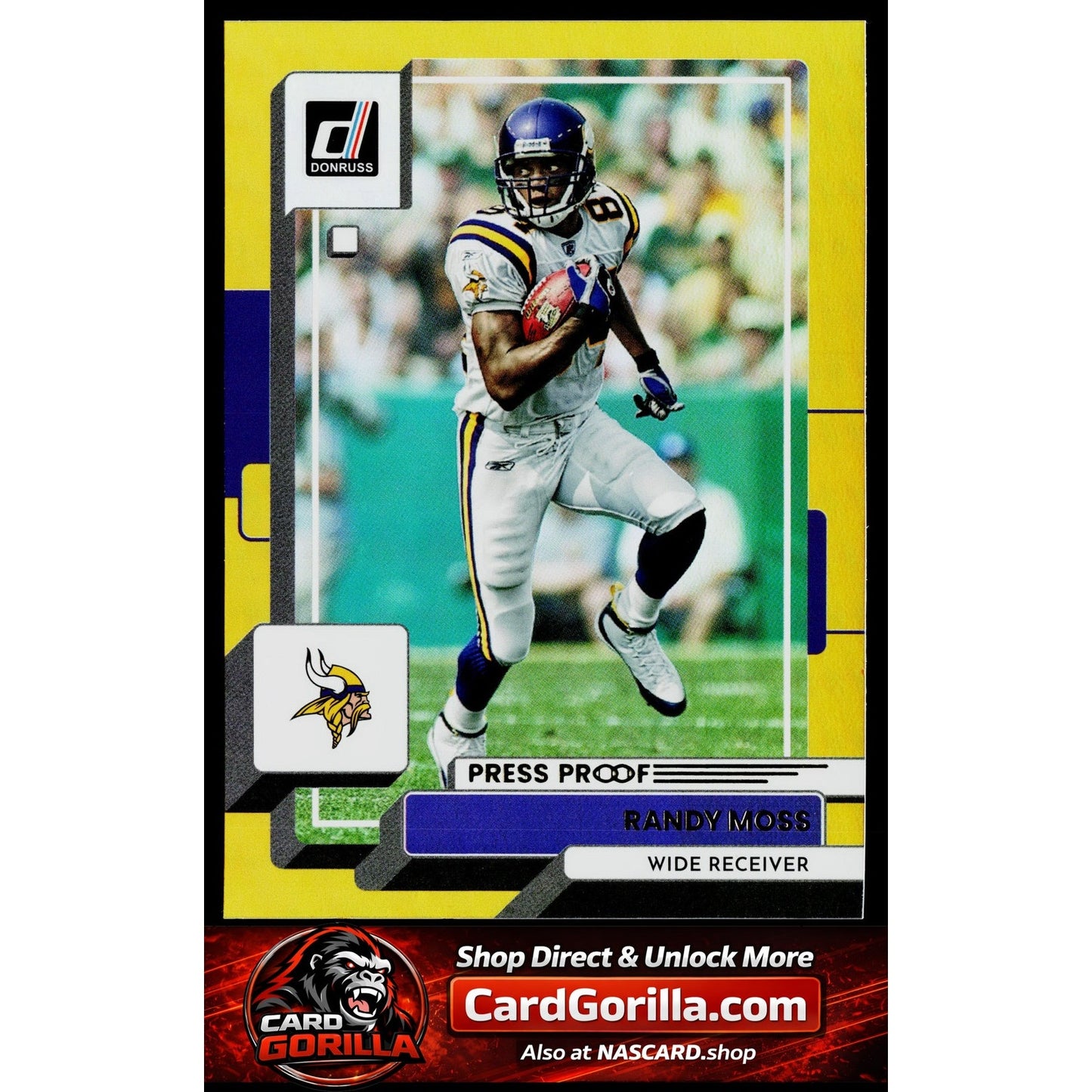 2022 Donruss #111 Randy Moss Yellow Press Proof