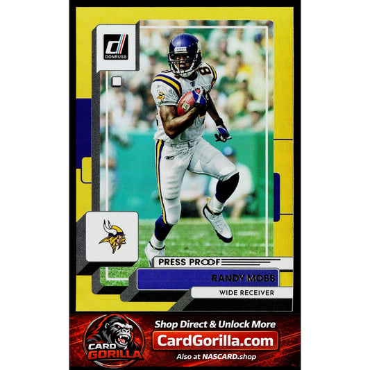 2022 Donruss #111 Randy Moss Yellow Press Proof
