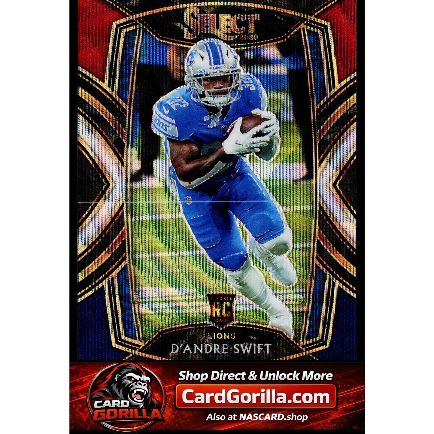 2020 Panini Select #251 D'Andre Swift Tri-Color Prizm #/99