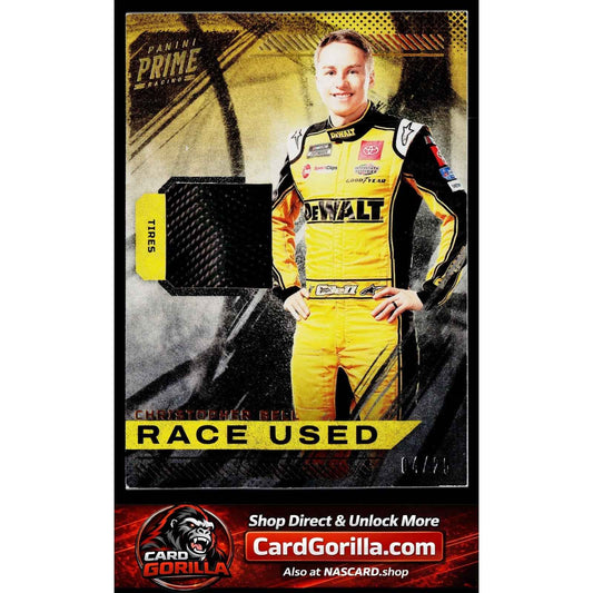2023 Panini Prime #RU-CBE Christopher Bell Race Used Tires Holo Gold #/25
